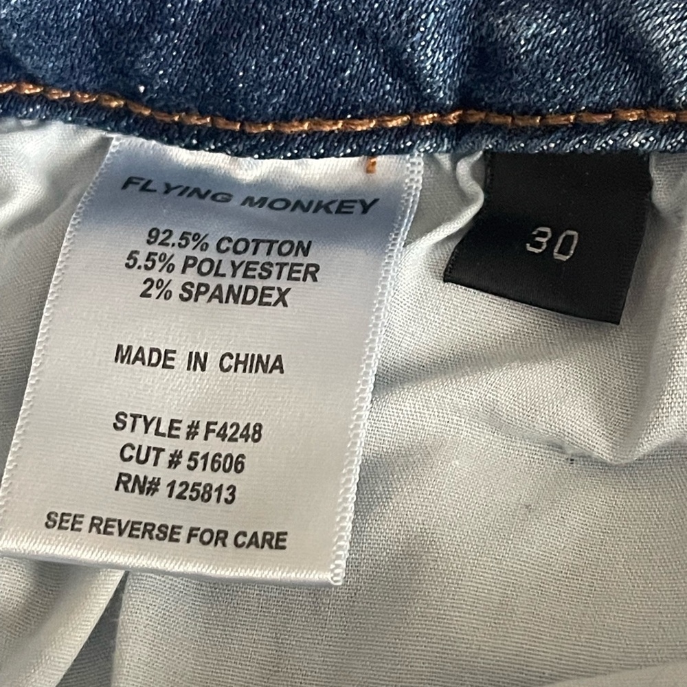 Flying Monkey Stretch Straight Leg High Rise Jean size 30 - Picture 15 of 15